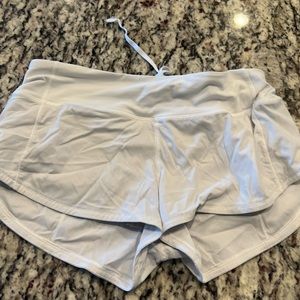 White low rise speed up shorts 2.5”